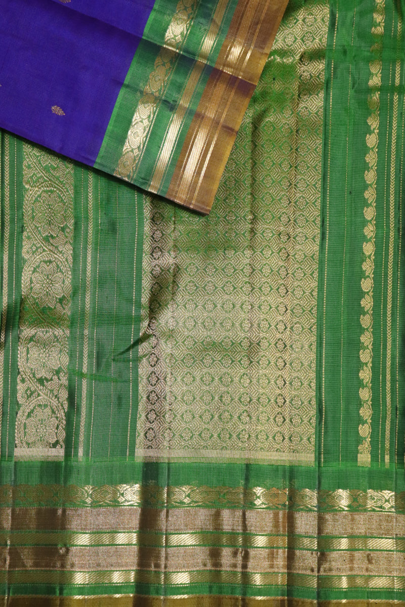 Blue Handloom Gadwal SICO saree