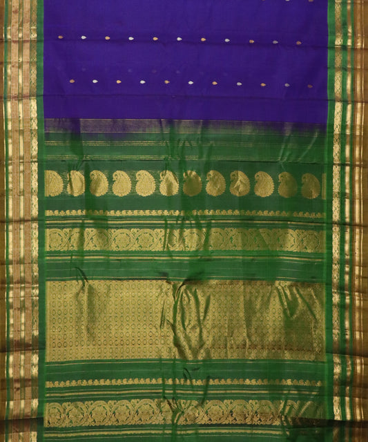 Blue Handloom Gadwal SICO saree