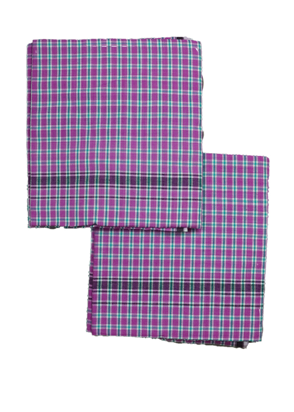 Handwoven colour check lungies (Pack of 2)