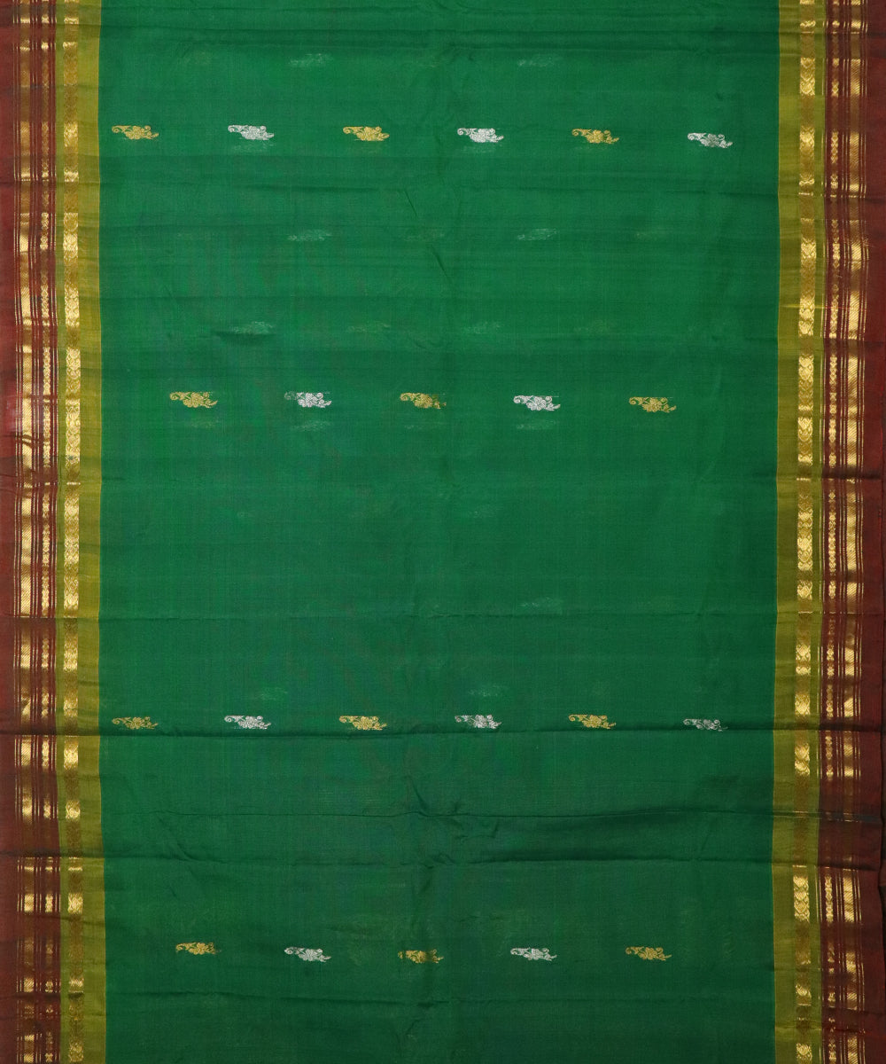 Sea green Handloom Gadwal SICO saree