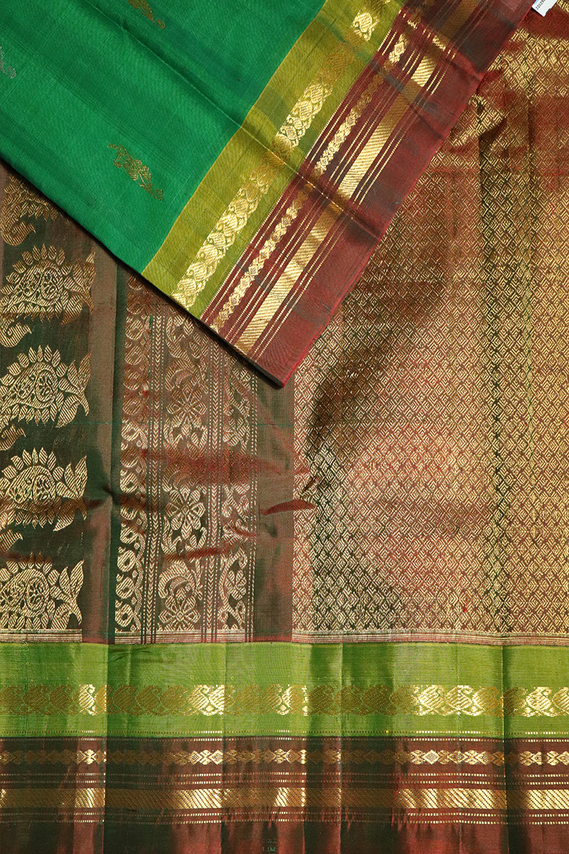 Sea green Handloom Gadwal SICO saree