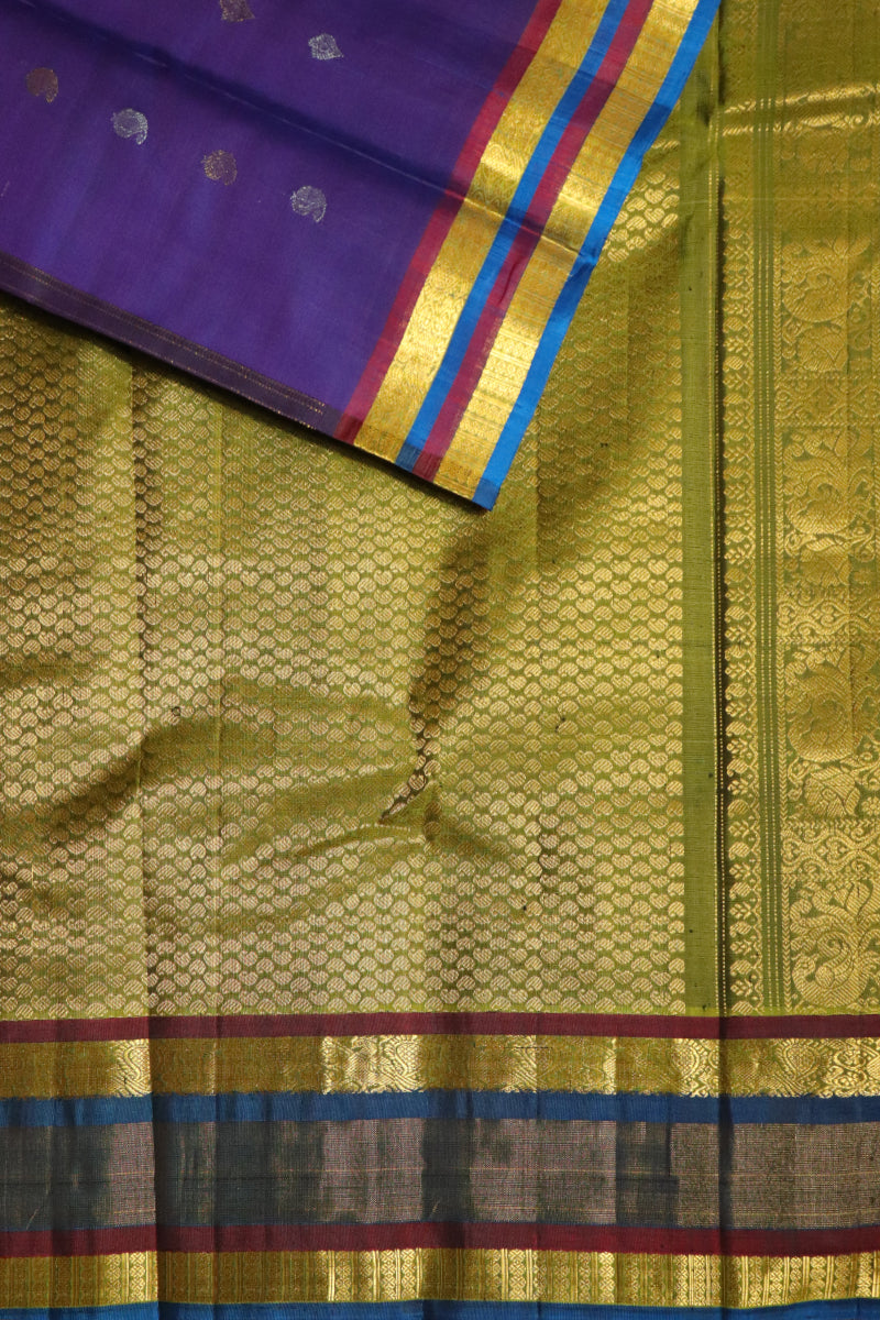 Blue Handloom Gadwal SICO saree