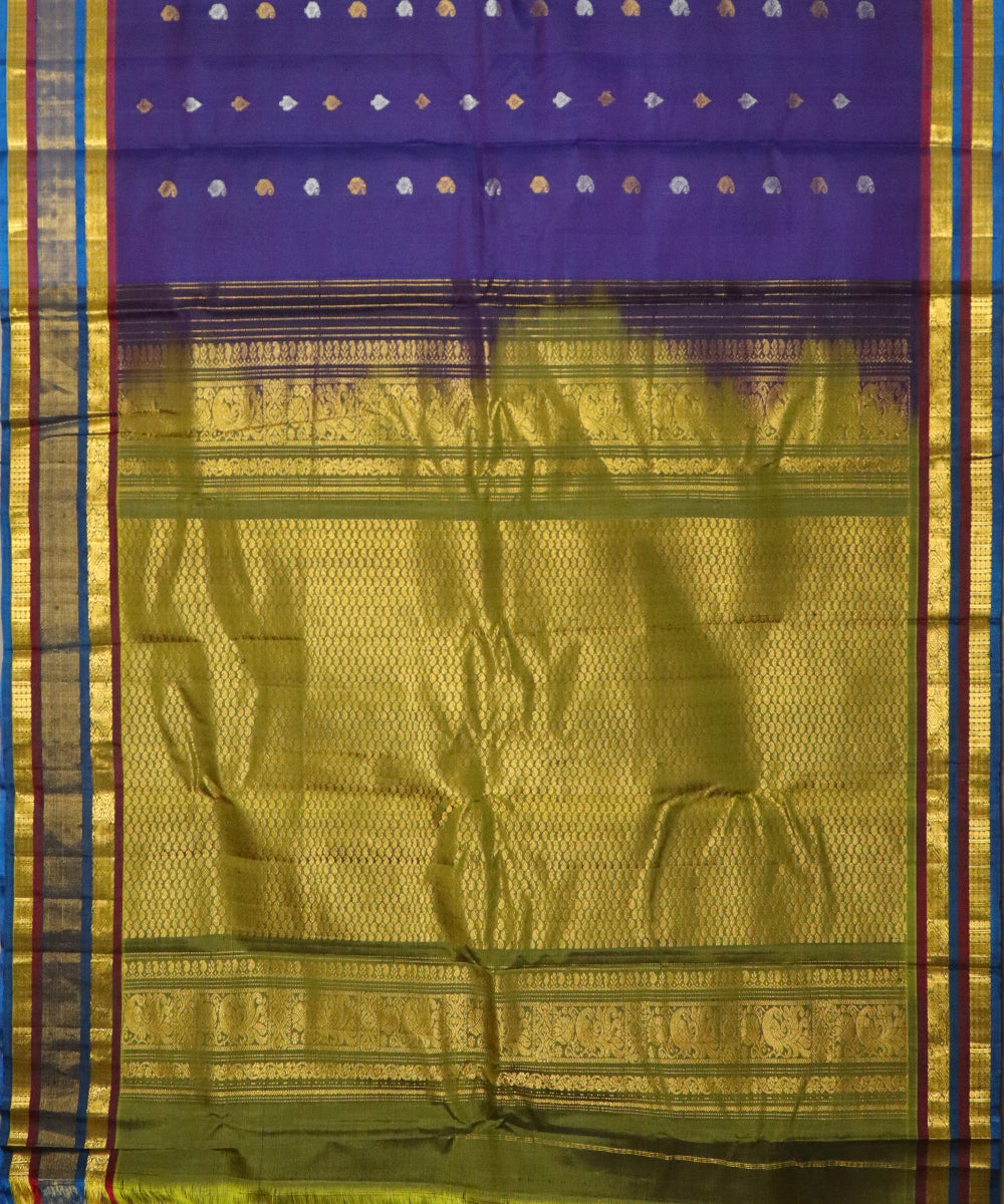 Blue Handloom Gadwal SICO saree