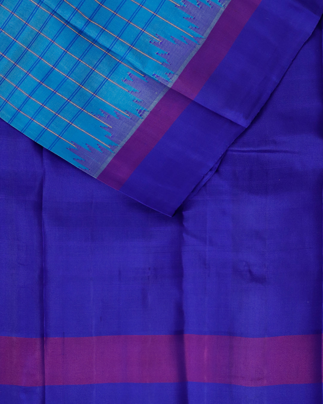 Maya blue color handloom Gadwal Silk saree