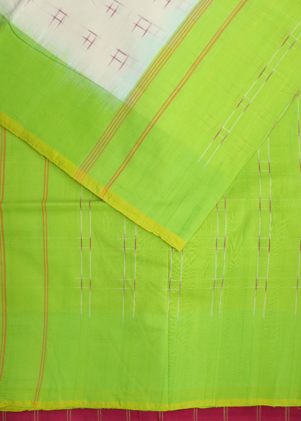 Cream color pochampally cotton saree