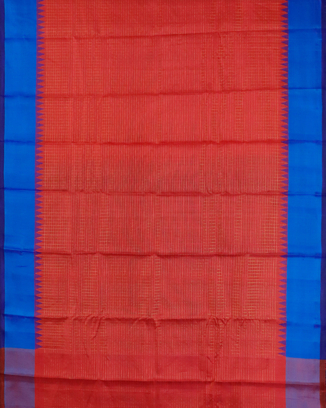 Imperial red color handloom Gadwal Silk saree