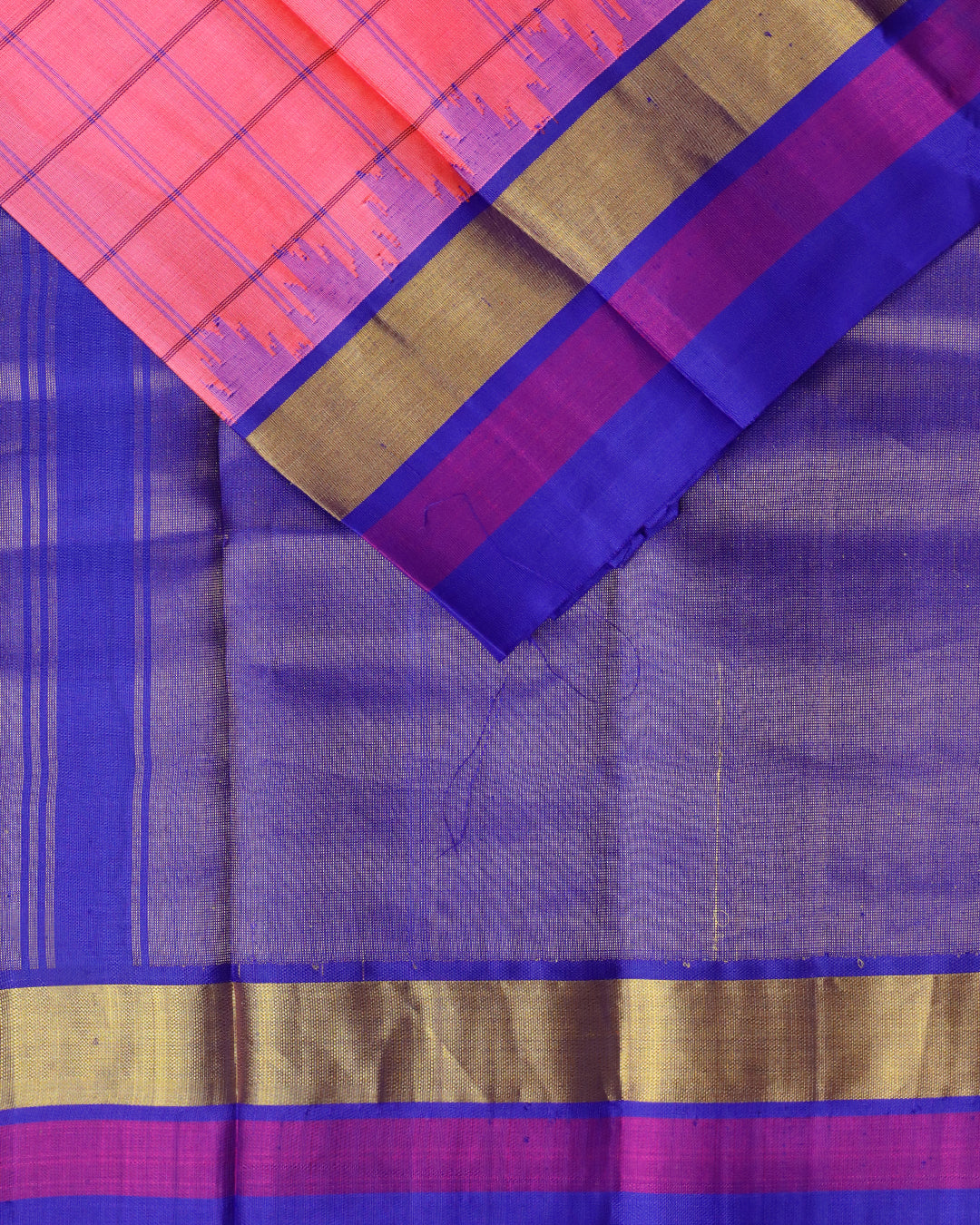 Rose pink color handloom Gadwal Silk saree