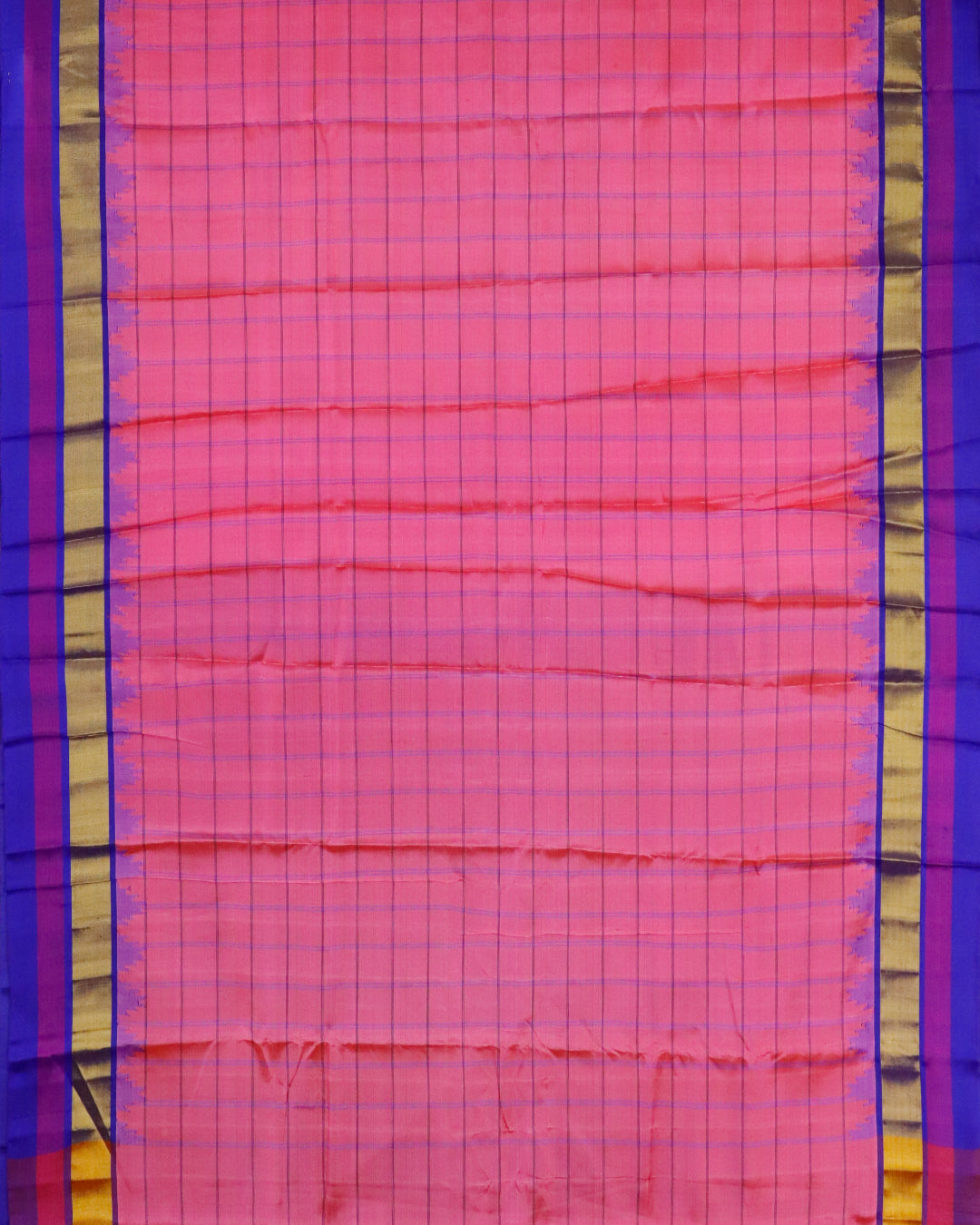 Rose pink color handloom Gadwal Silk saree