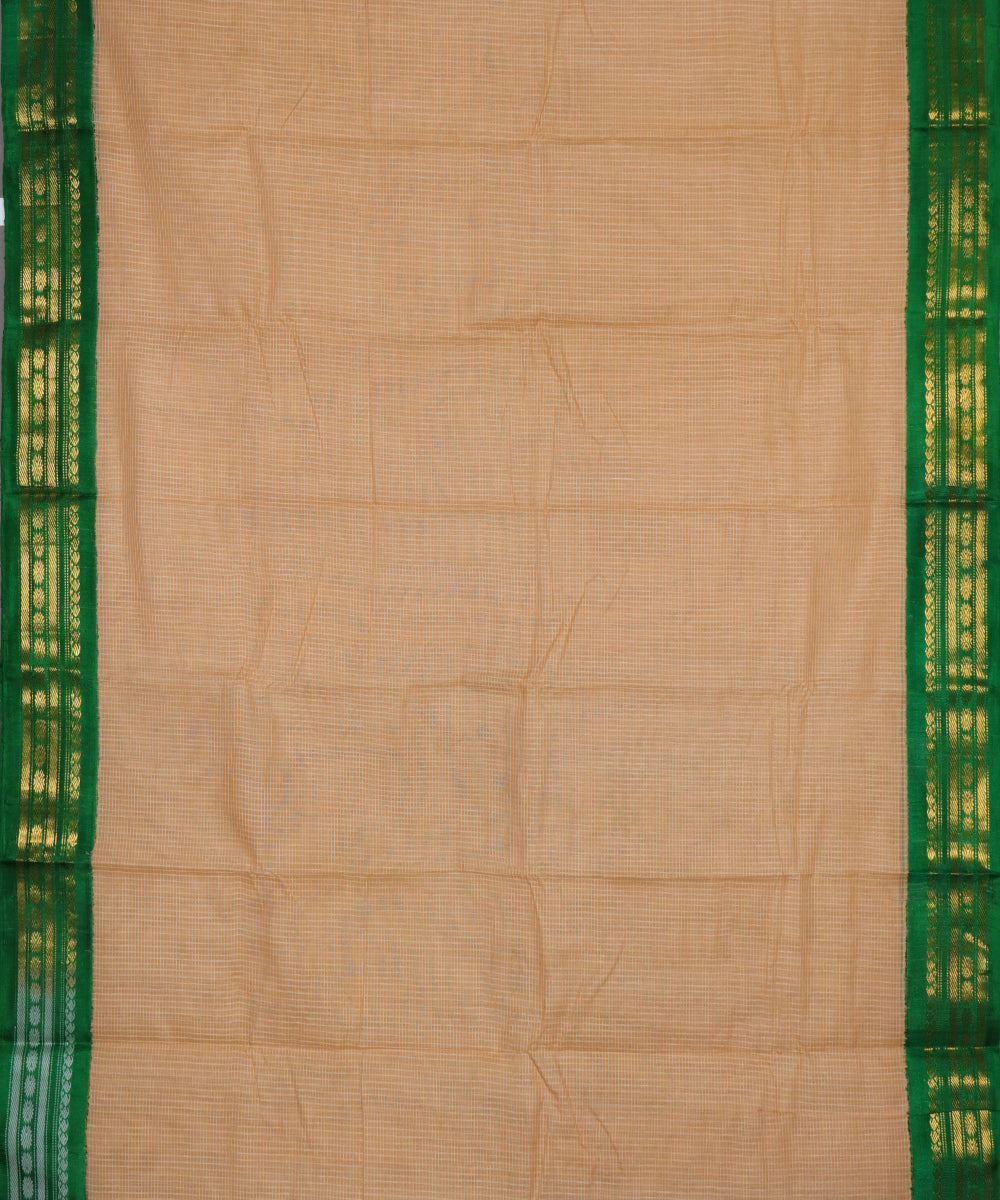 Tortilla brown color Gadwal cotton saree