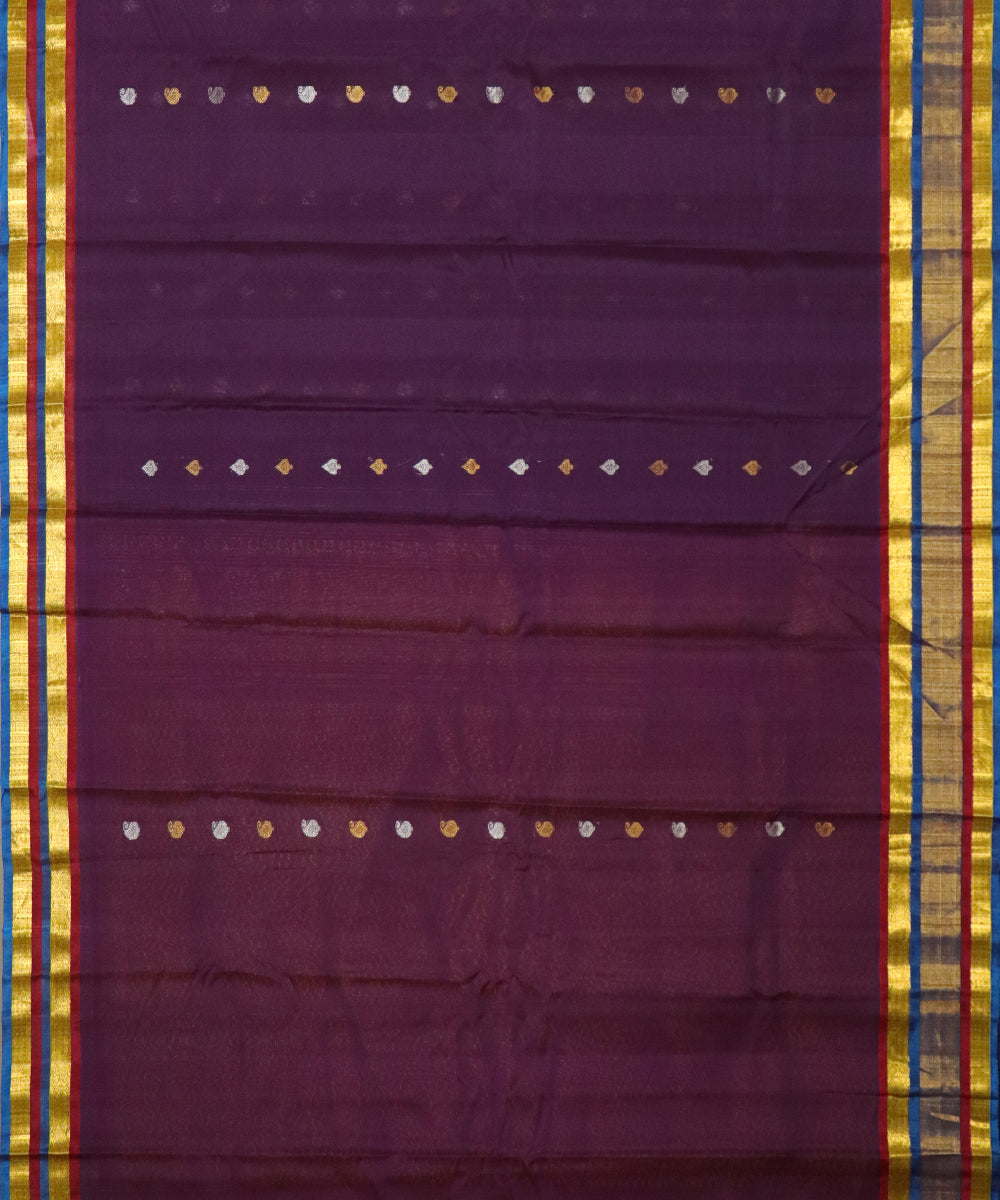 Purple Handloom Gadwal SICO saree