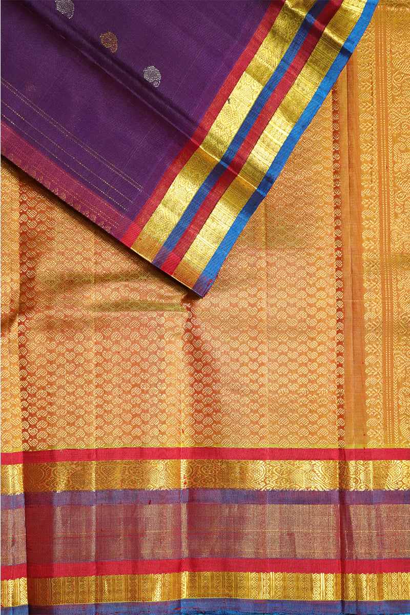 Purple Handloom Gadwal SICO saree