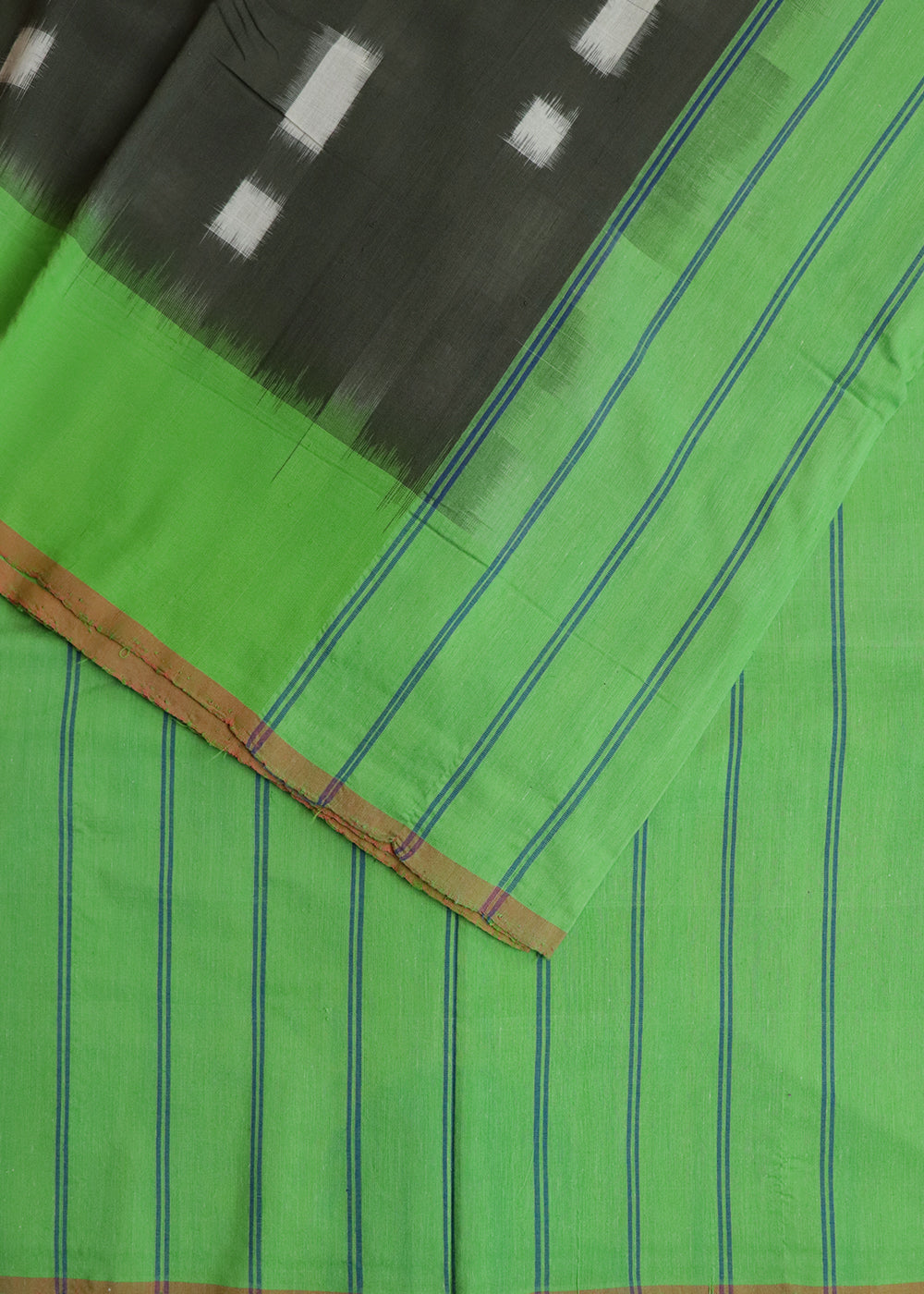 Army green color pochampally cotton saree