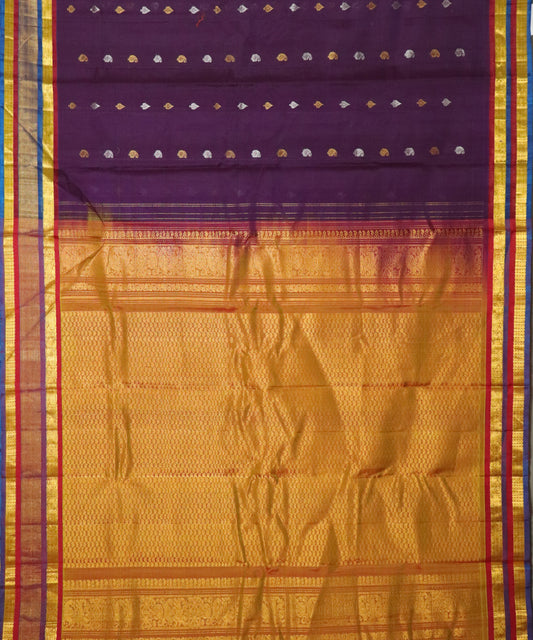 Purple Handloom Gadwal SICO saree