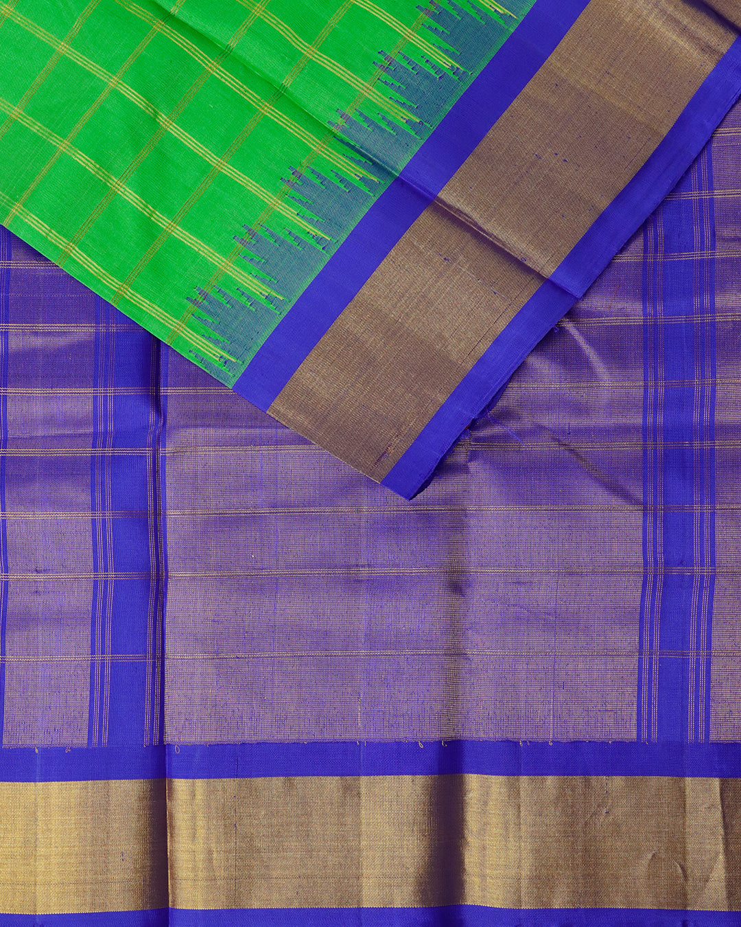 Green color handloom Gadwal Silk saree