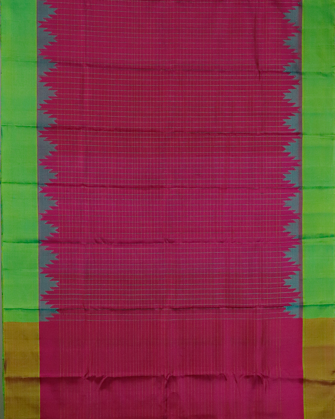 Ruby pink color handloom Gadwal Silk saree