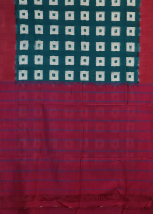 Pine green color pochampally cotton saree