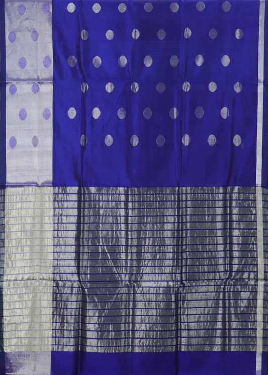 Navy blue color handloom venkatagiri sico saree