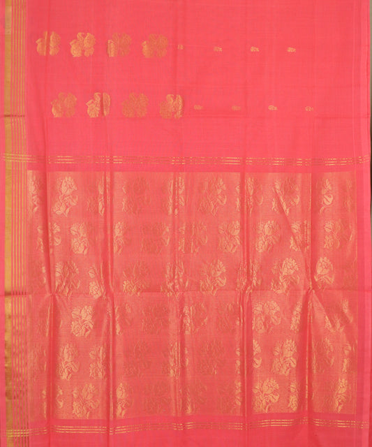 Brick pink handloom Rajahmundry fancy cotton saree
