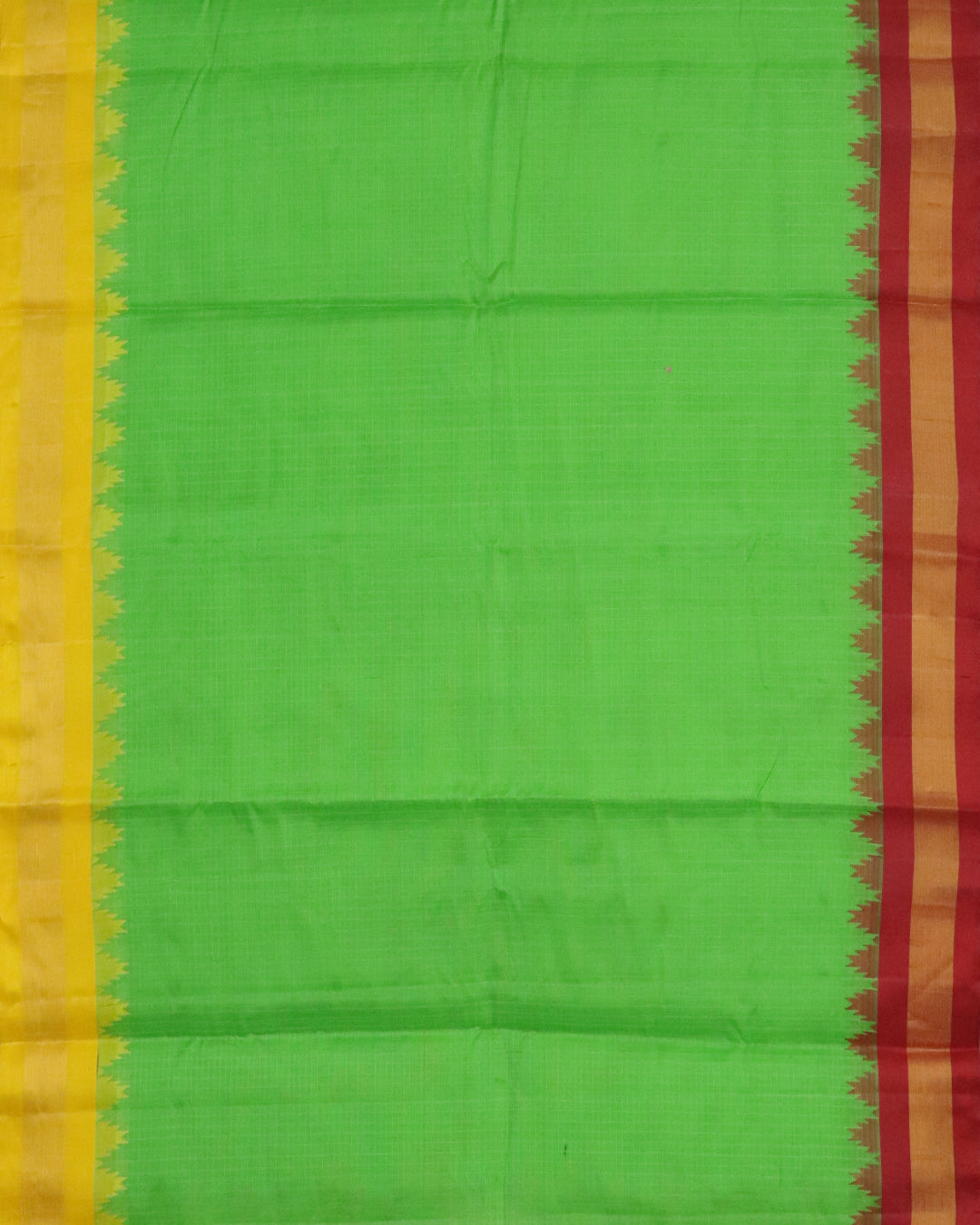 Kelly green color Gadwal cotton saree