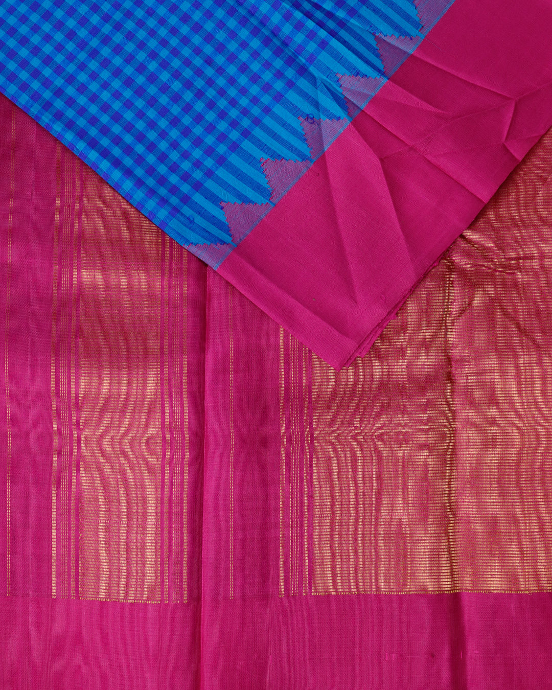 Blue color handloom Gadwal Silk saree