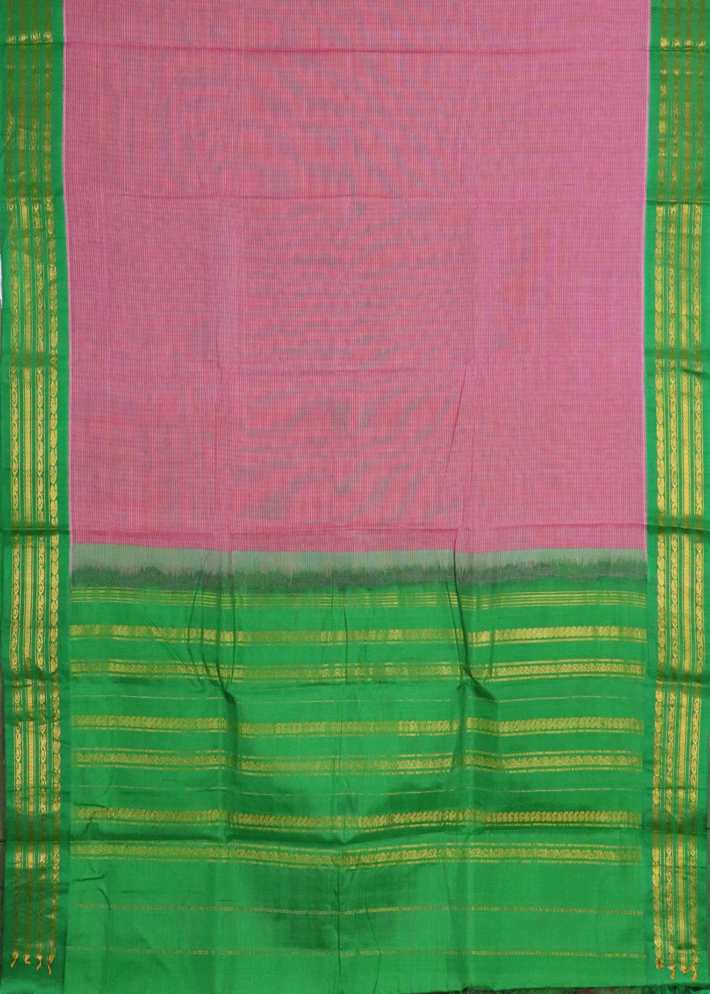 Cerise pink color Gadwal cotton saree