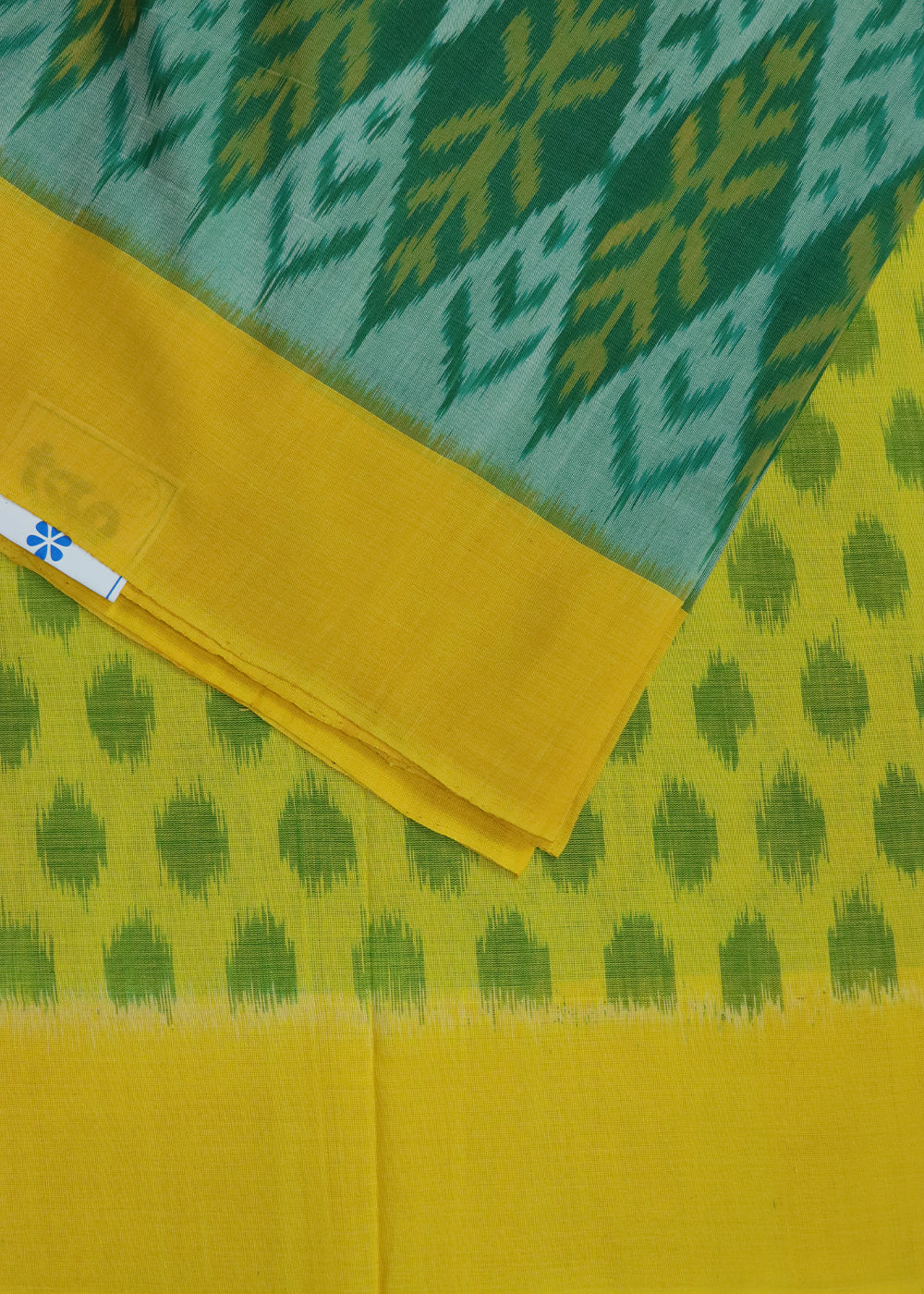 Emerald green color pochampally cotton saree