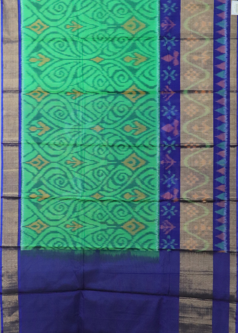 Sea green color handloom pochampally sico saree