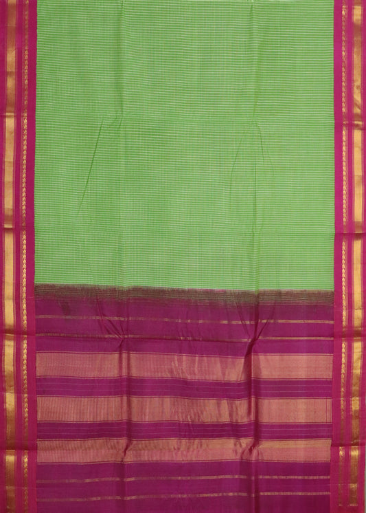 Forest green color Gadwal cotton saree