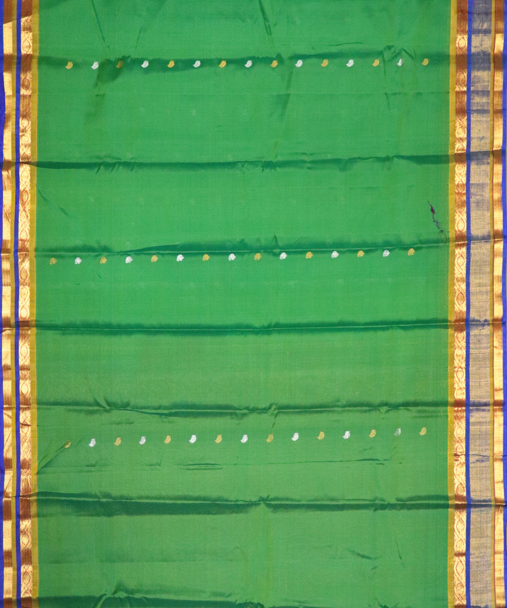 Jade green Handloom Gadwal SICO saree