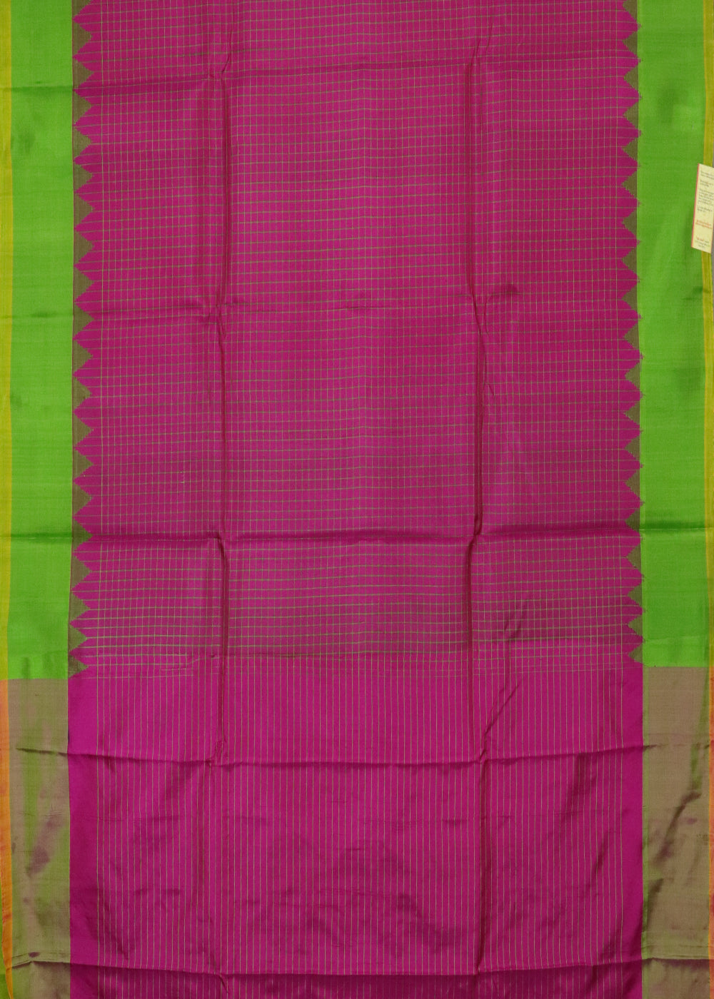 Ruby pink color handloom Gadwal Silk saree