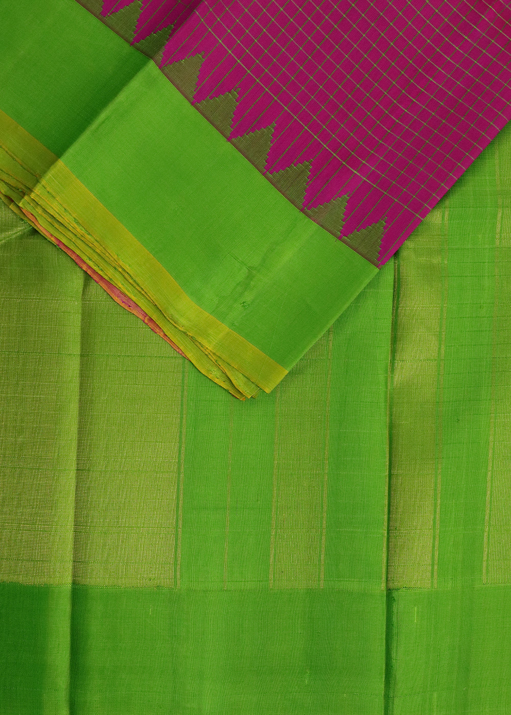 Ruby pink color handloom Gadwal Silk saree