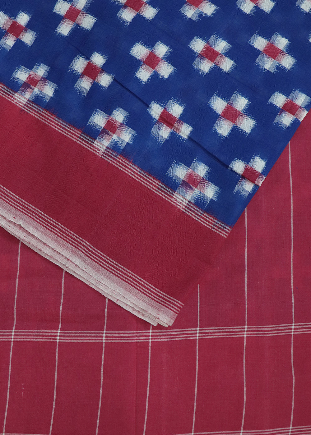 Egyptian blue color pochampally cotton saree