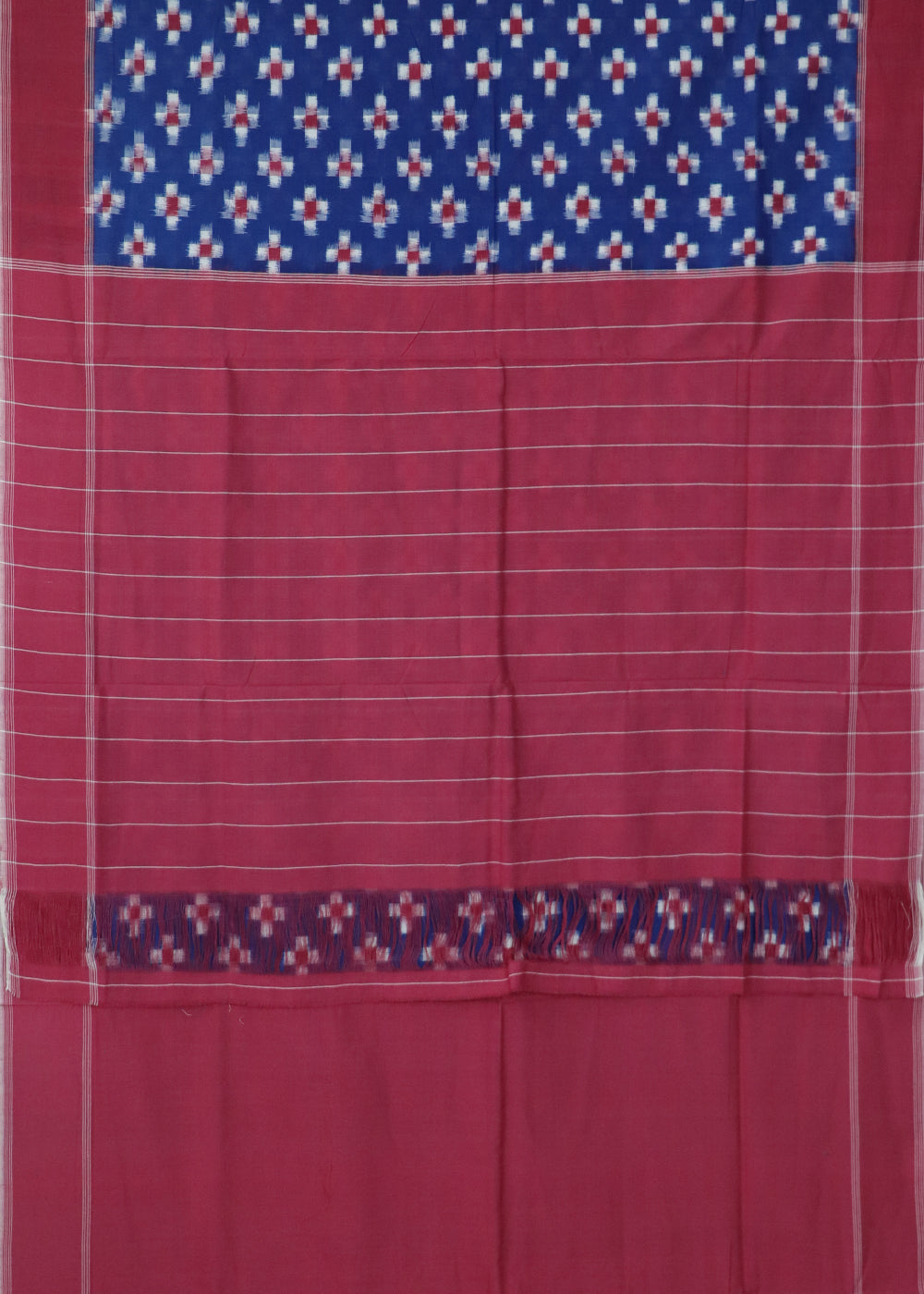 Egyptian blue color pochampally cotton saree