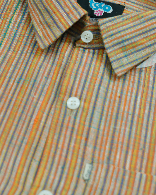 Multi color handwoven khadi shirt