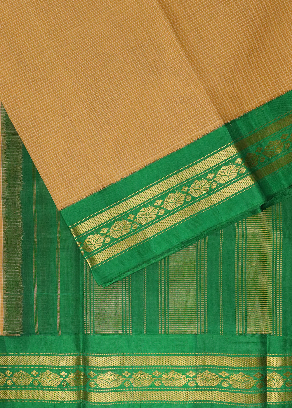 Brown color Gadwal cotton saree