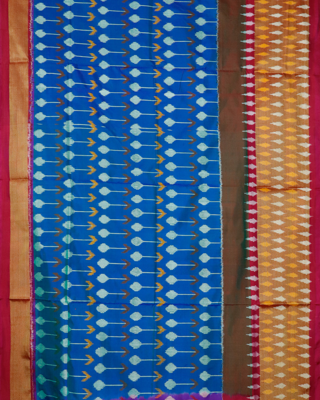 Sapphire blue color handloom rajkot silk saree