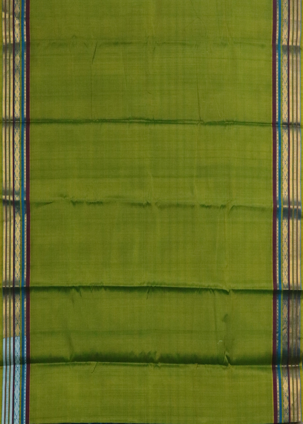 Moss green color Handloom Gadwal sico saree