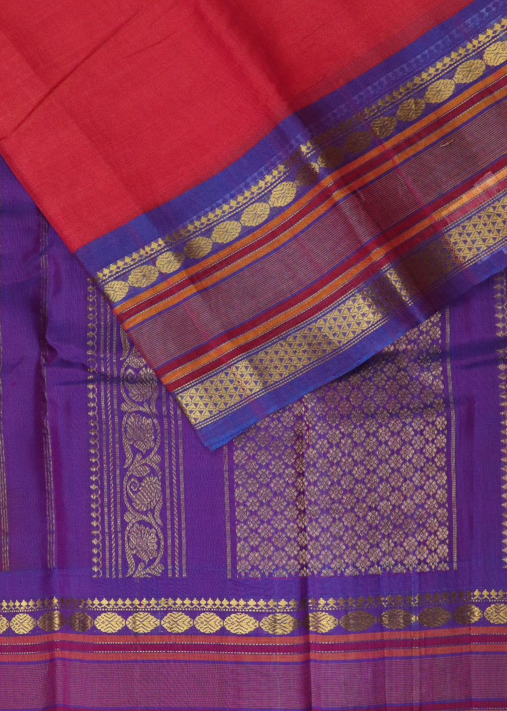 Ruby pink color Handloom Gadwal sico saree