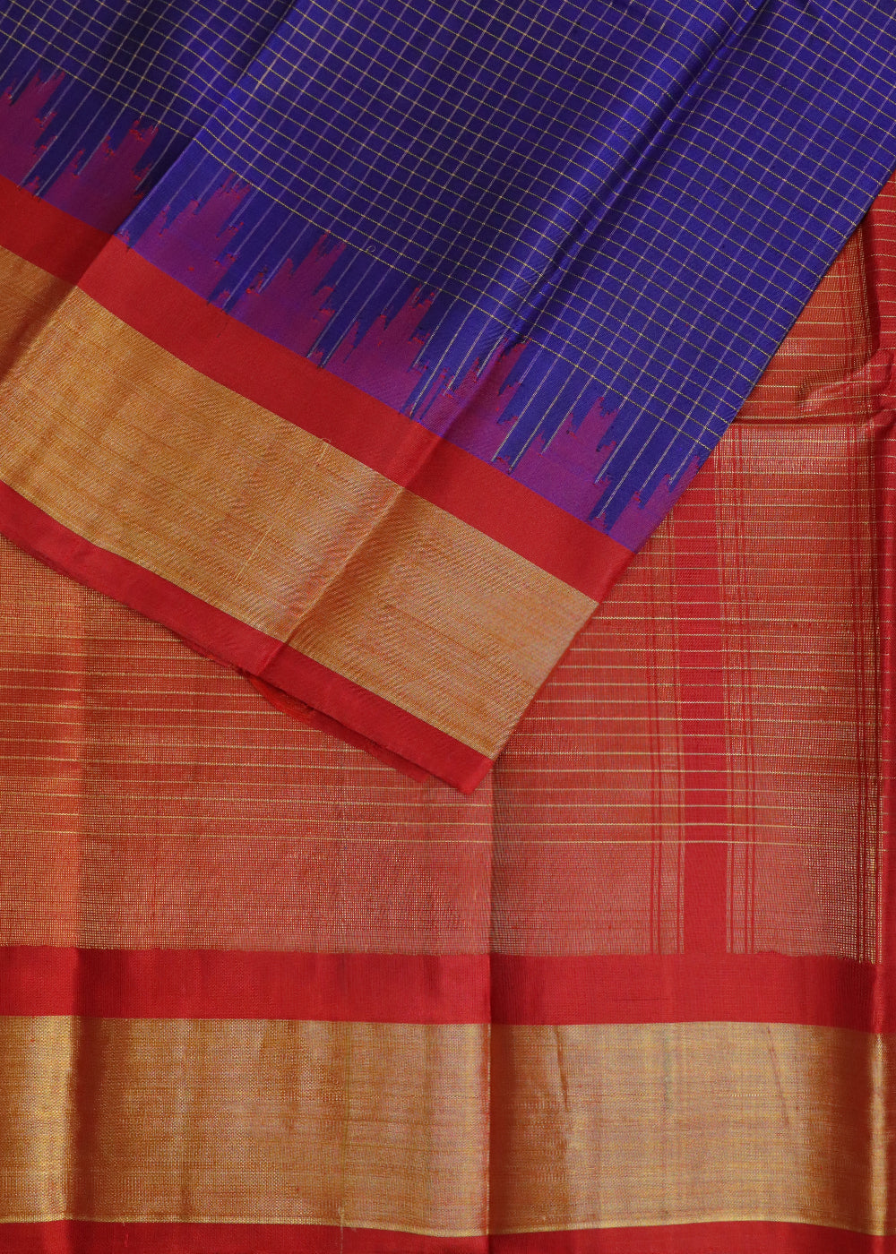 Blue color handloom Gadwal Silk saree