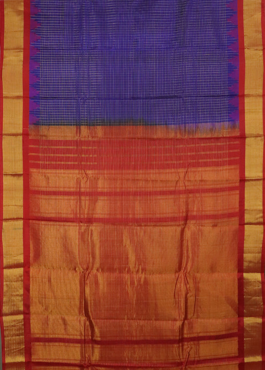 Blue color handloom Gadwal Silk saree