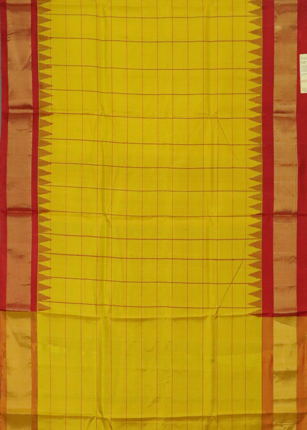 Tuscany yellow color handloom Gadwal Silk saree