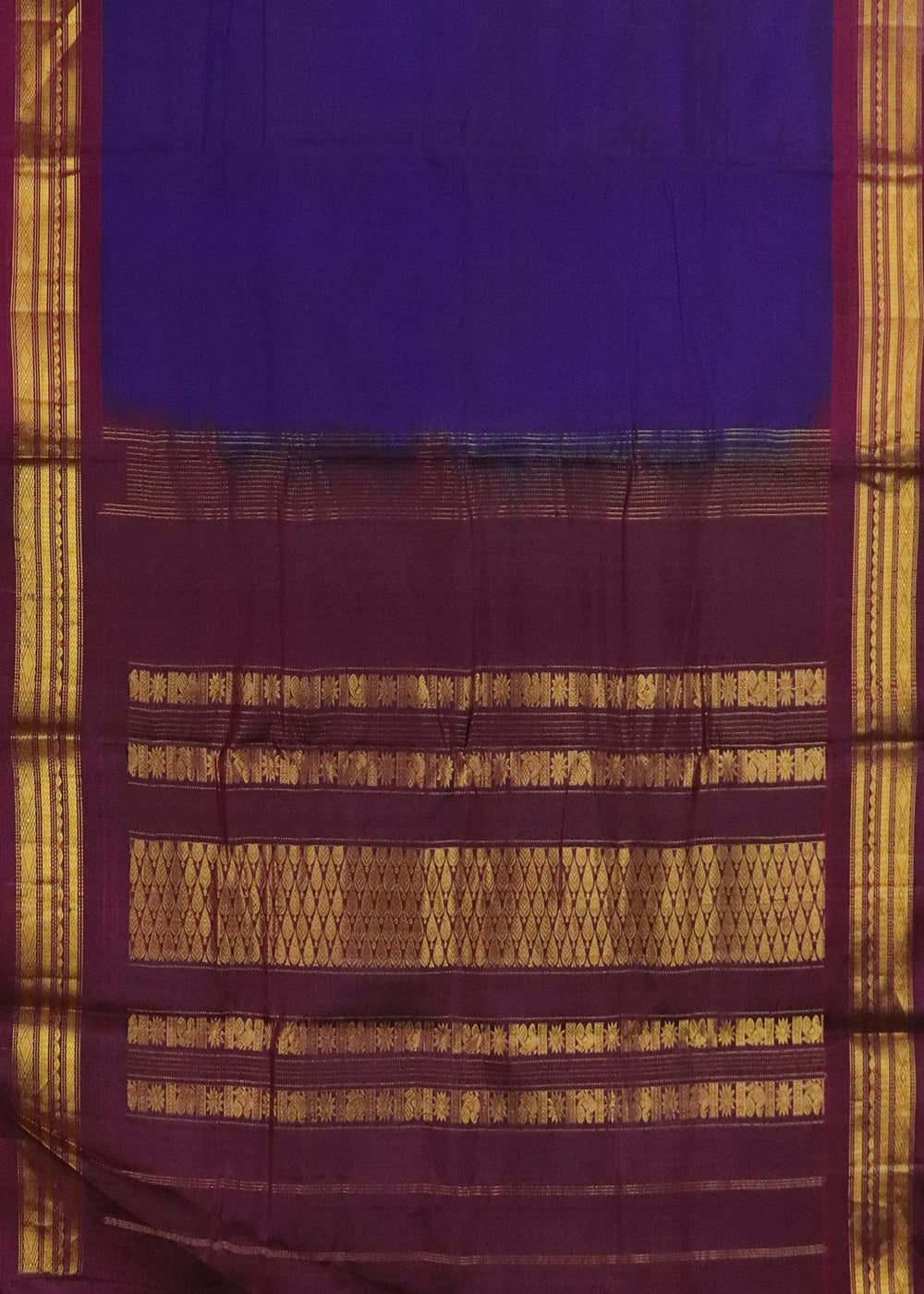 Blue shade color Handloom Gadwal sico saree