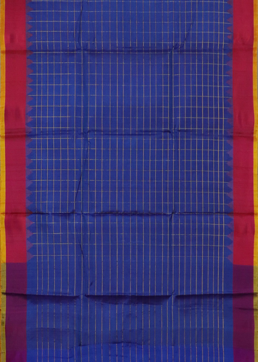 Space blue color handloom Gadwal Silk saree