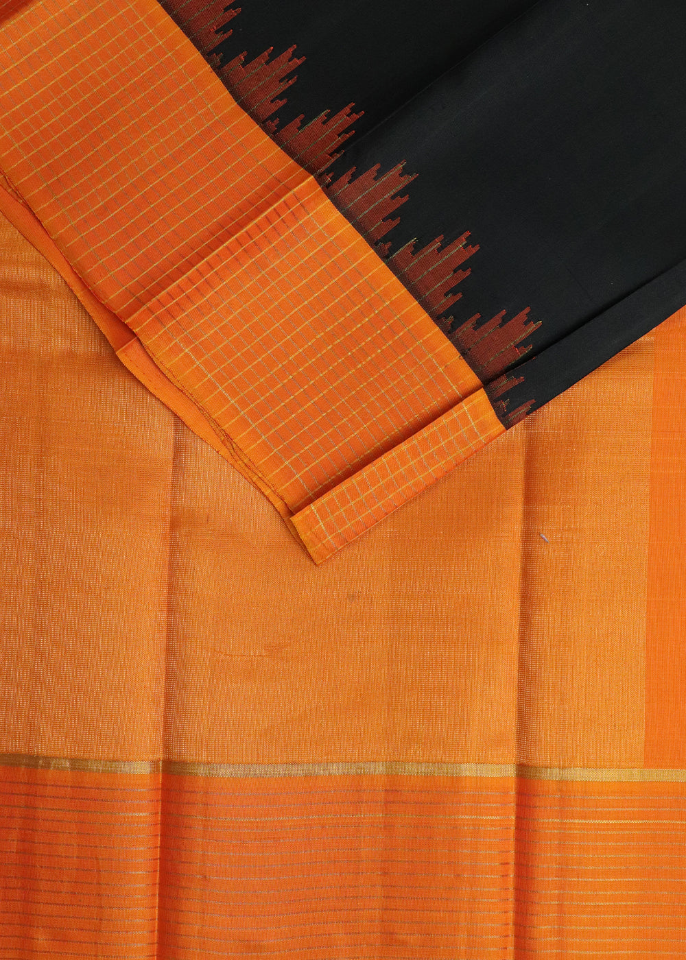 Black color handloom Gadwal Silk saree