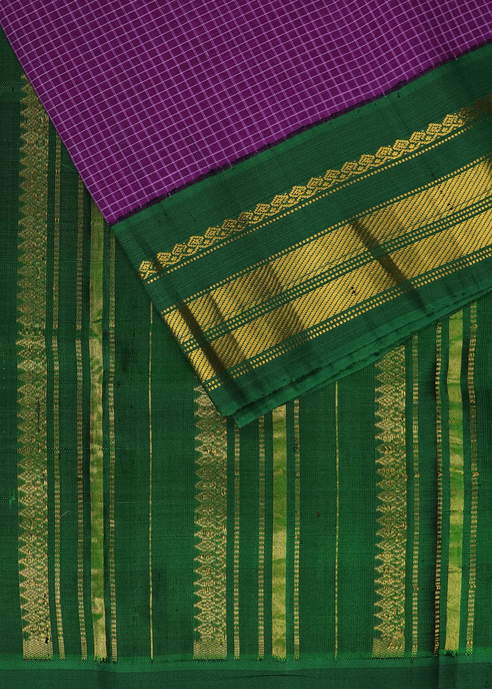 Byzantine violet color Gadwal cotton saree