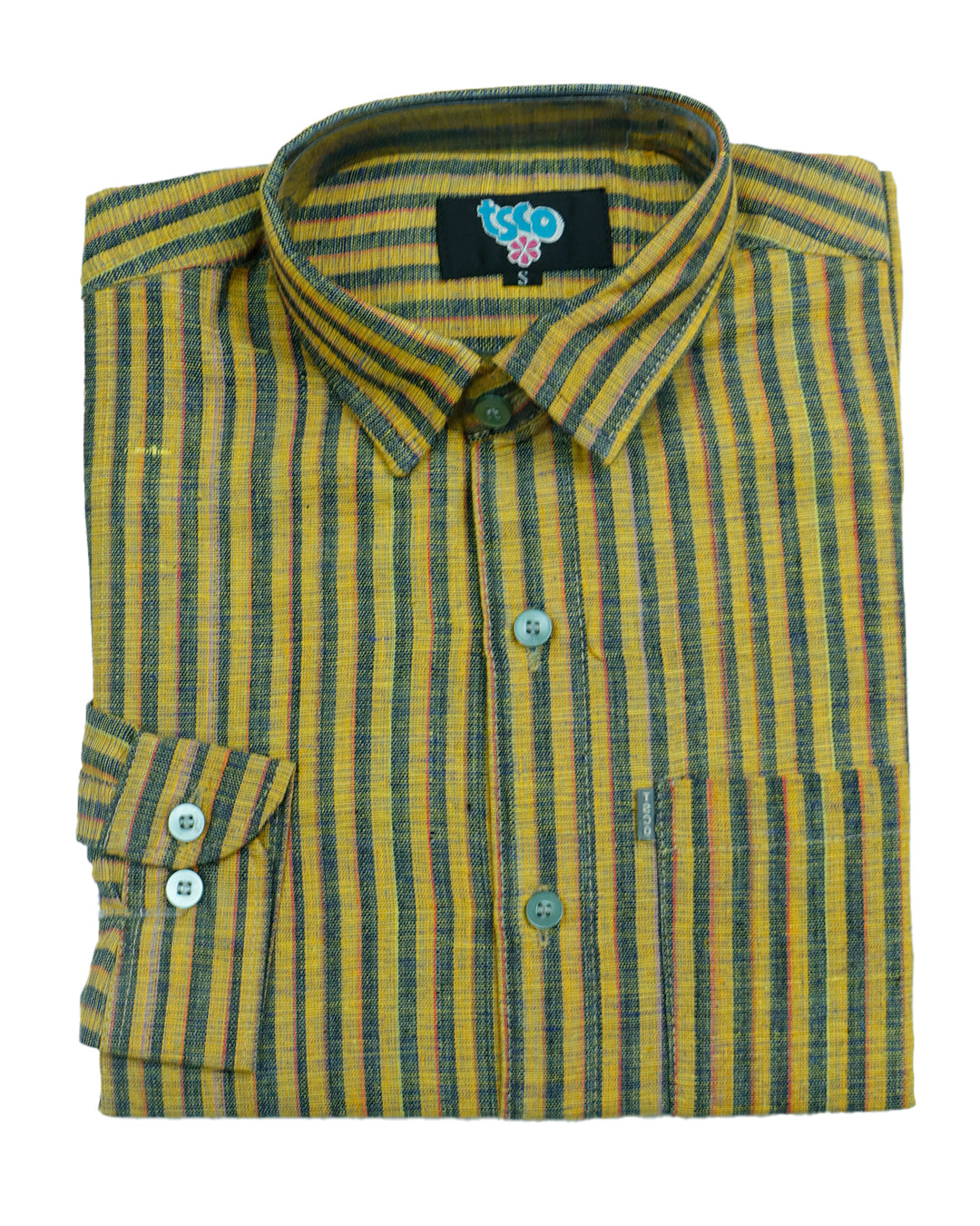 Bumblebee yellow color handwoven khadi shirt