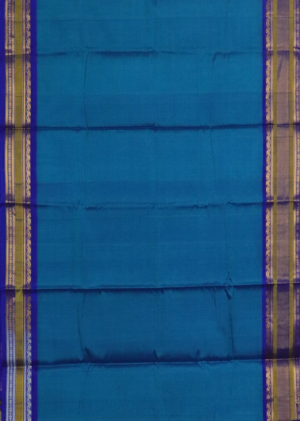 Sapphire blue color Handloom Gadwal sico saree