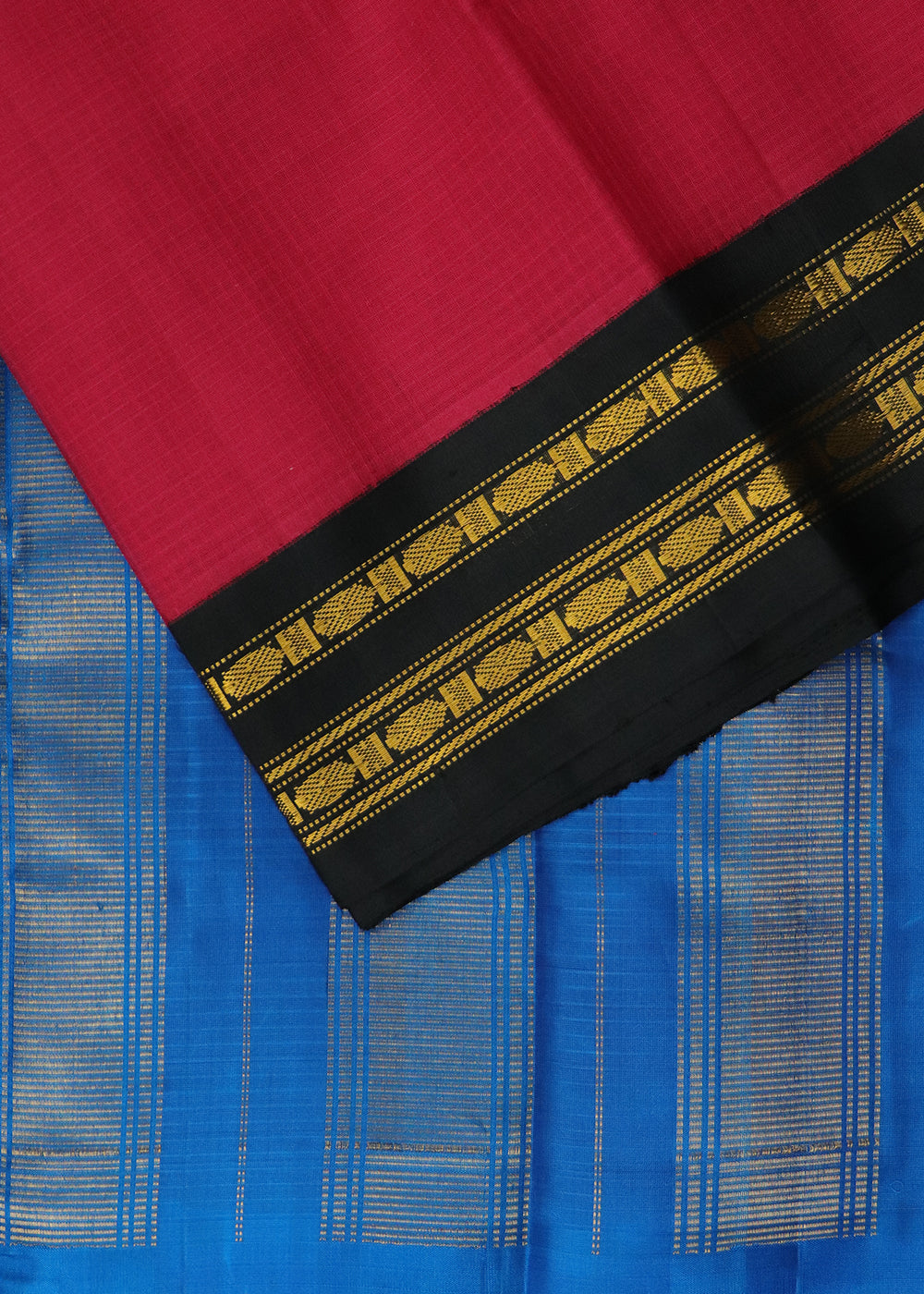 U.S. FLAG red color Gadwal cotton saree