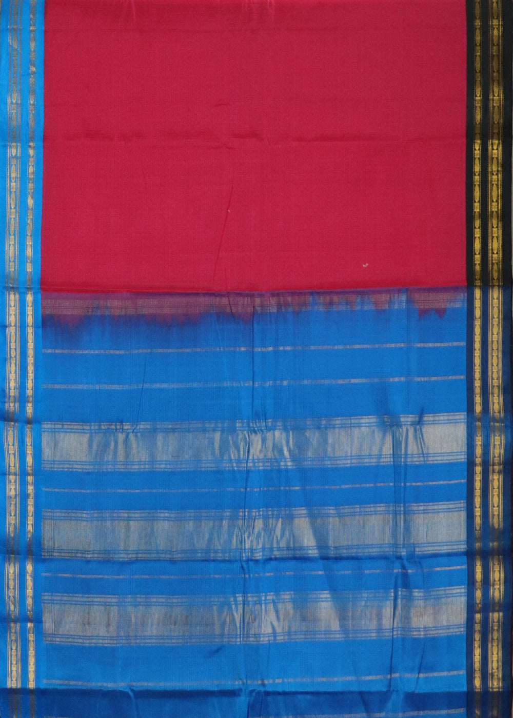 U.S. FLAG red color Gadwal cotton saree