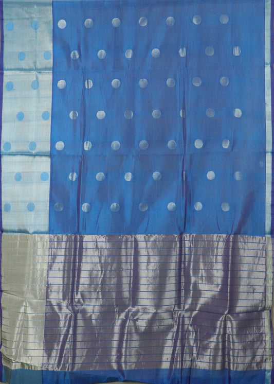 Yale blue color handloom venkatagiri sico saree